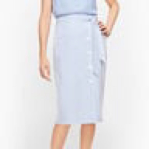 Talbots Seersucker Pencil Skirt. - Picture 2 of 13